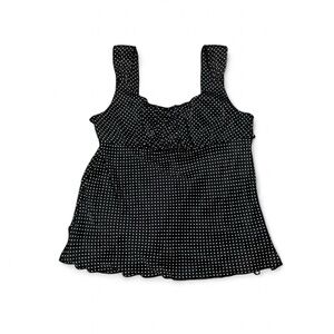 Y2K Self Esteem Black Polka Dot Babydoll Tank Top